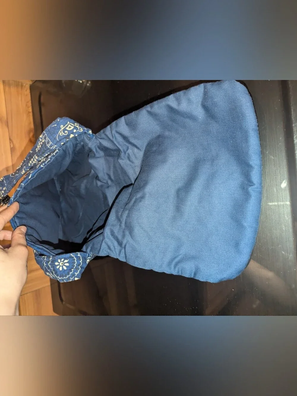 Vintage Quilted Blue Bandana Shoulder Bag